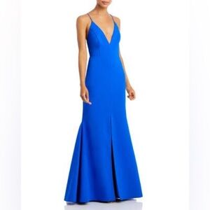 Elegant Blue Women's Dress Aidan By Aidan Mattox (Crepe Trumpet)
